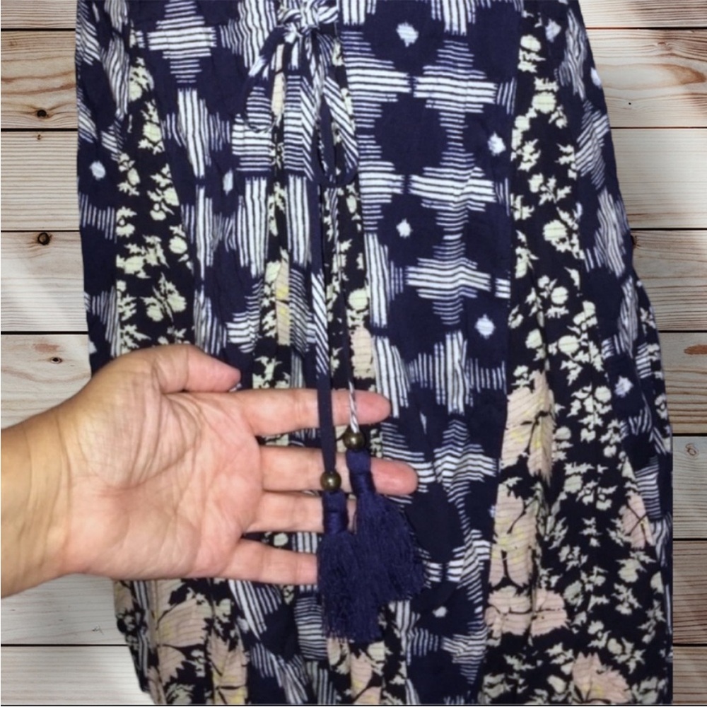 MaEVe Floral Panel Indigia Swing Midi Dress Anthropologie Small VGUC - Picture 12 of 16